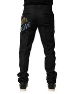 Dolce & Gabbana Black Graphic Embroidery Men Pants