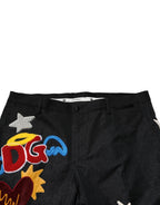 Dolce & Gabbana Black Graphic Embroidery Men Pants