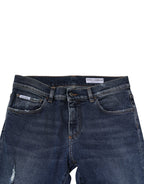 Dolce & Gabbana Blue Washed Skinny Cotton Denim Jeans