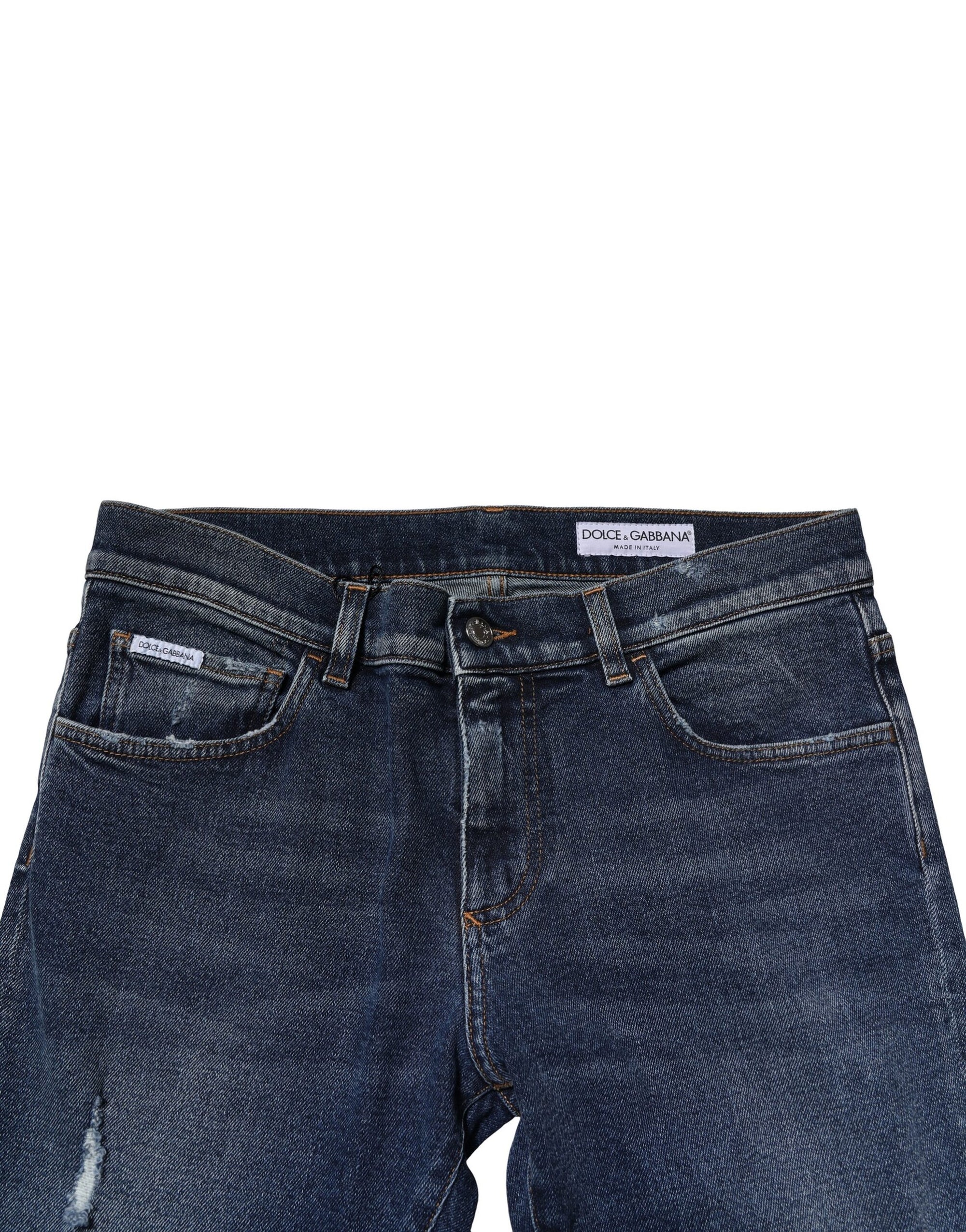Dolce & Gabbana Blue Washed Skinny Cotton Denim Jeans