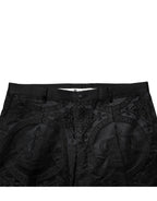 Dolce & Gabbana Black Cotton DG Crown Dress Pants