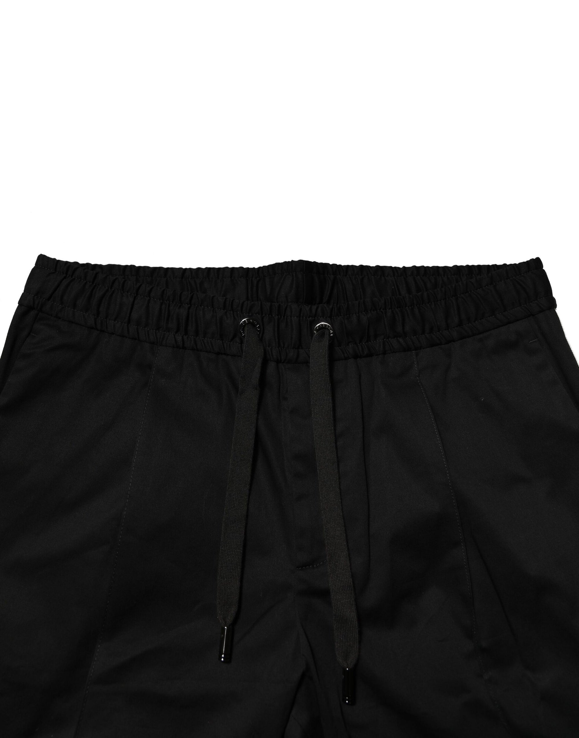 Dolce & Gabbana Black Cotton Mid Waist Jogger Pants