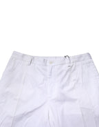 Dolce & Gabbana White Cotton Dress Slim Formal Pants
