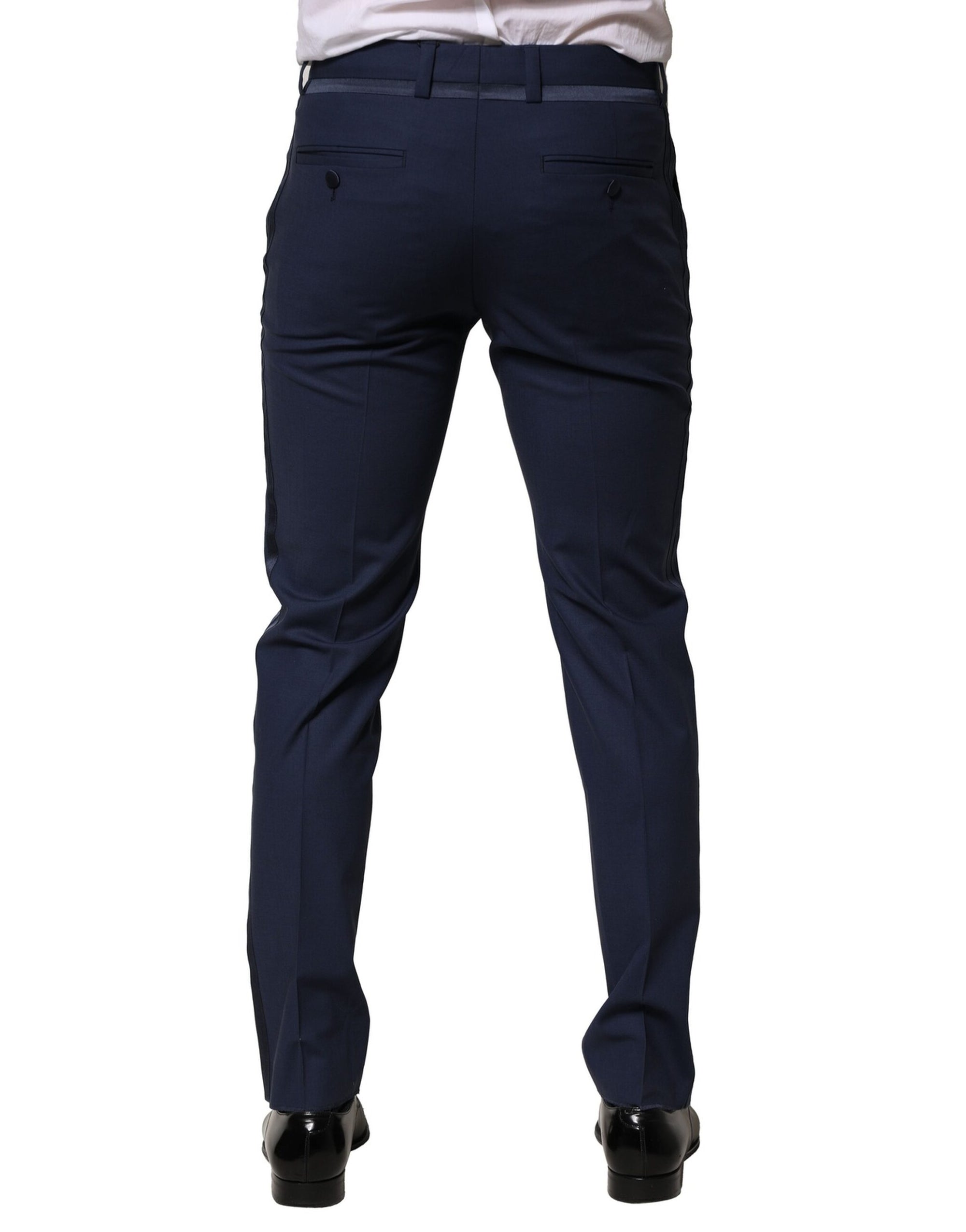 Dolce & Gabbana Dark Blue Wool Dress Formal Pants