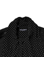 Dolce & Gabbana Black Polka Dot Linen Silk Men Casual Shirt