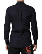 Dolce & Gabbana Dark Blue MARTINI Cotton Dress Formal Shirt