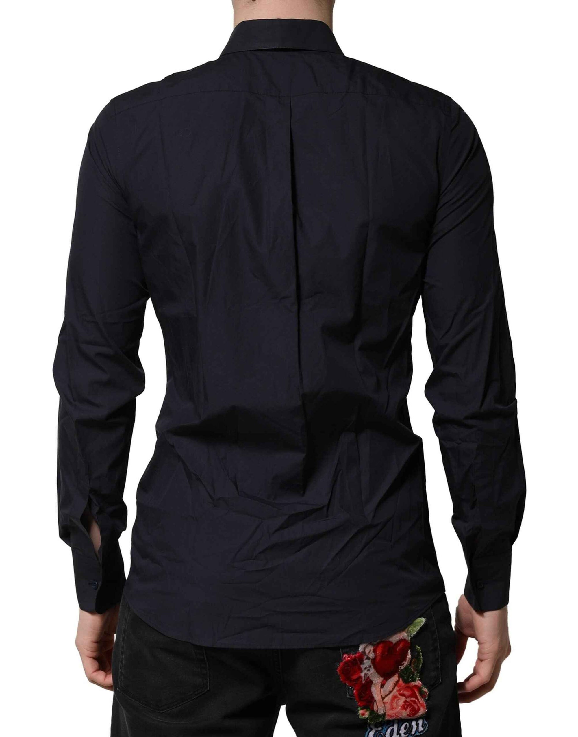 Dolce & Gabbana Dark Blue MARTINI Cotton Dress Formal Shirt