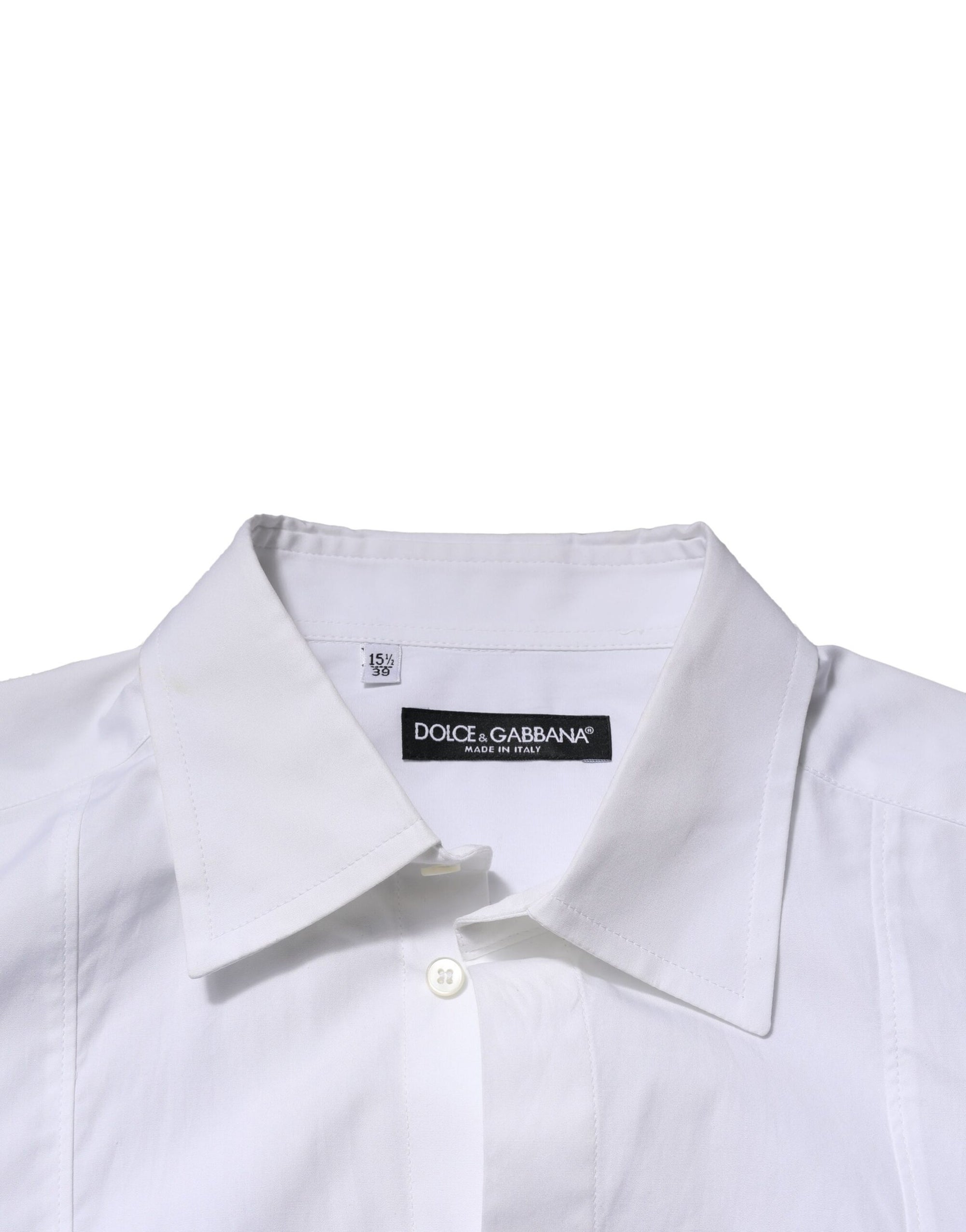 Dolce & Gabbana White Poplin Cotton Formal Men Dress Shirt