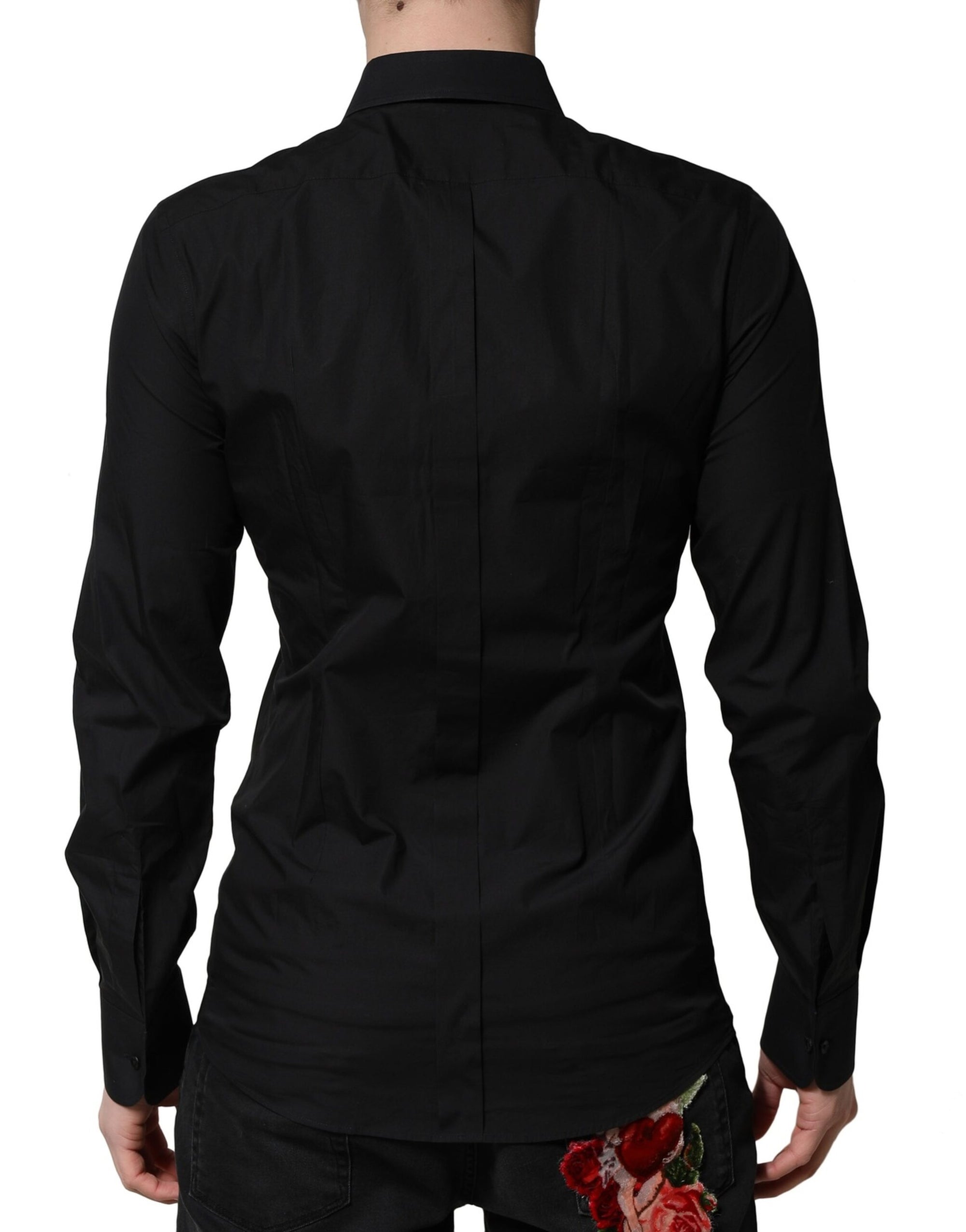 Dolce & Gabbana Black GOLD Long Sleeves Dress Formal Shirt