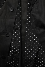 Dolce & Gabbana Black Polka Dot Collar Tie Neck Casual Shirt
