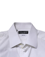 Dolce & Gabbana White GOLD Long Sleeves Men Dress Formal Shirt