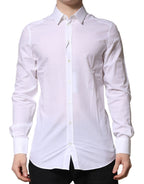Dolce & Gabbana White GOLD Long Sleeves Dress Formal Shirt