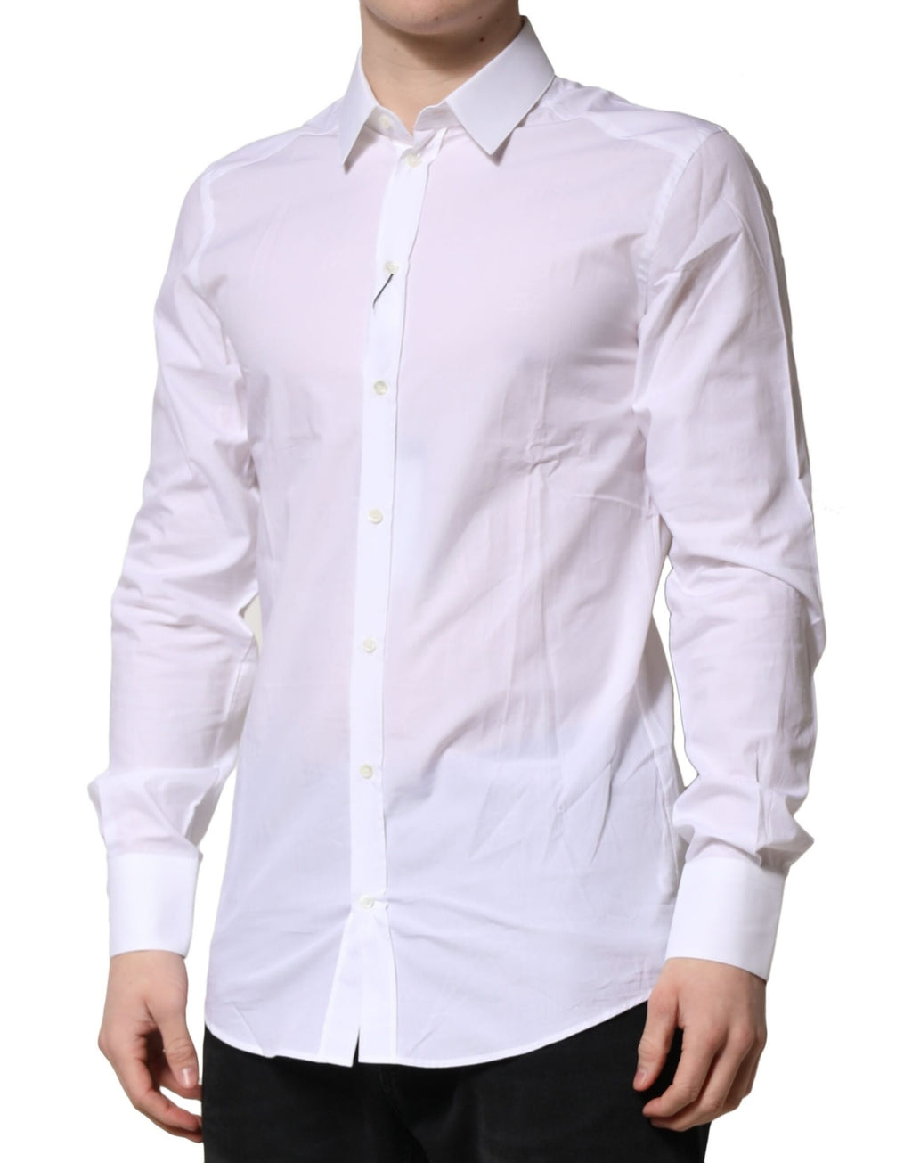Dolce & Gabbana White GOLD Long Sleeves Dress Formal Shirt