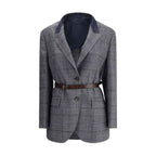 Brunello Cucinelli Gray Fleece Wool Blazer
