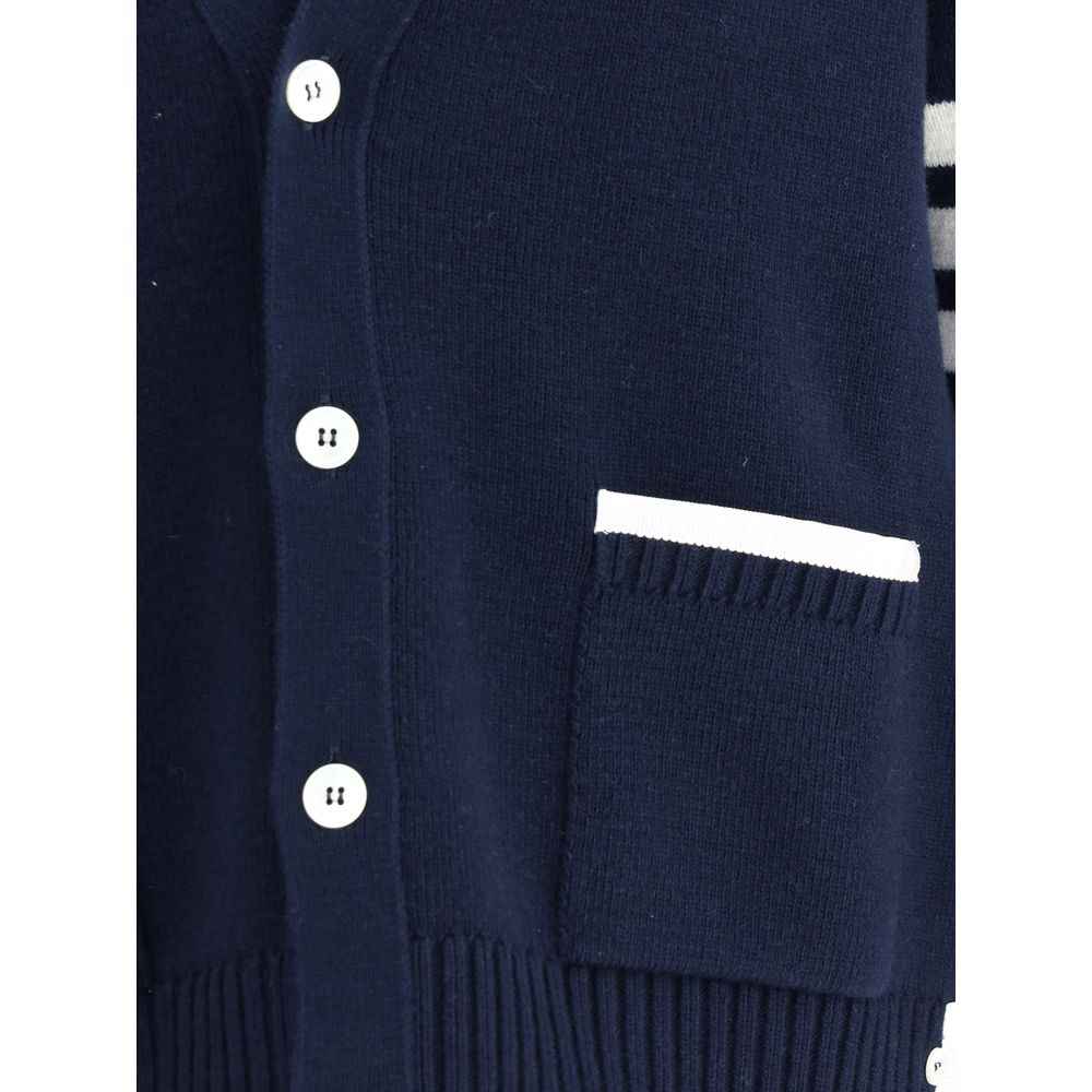 Thom Browne Blue Merino Wool Cardigan