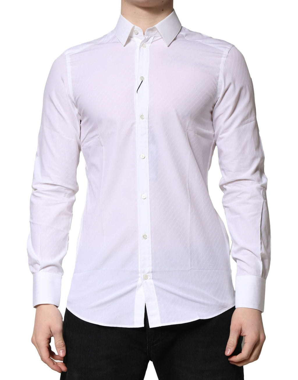 Dolce & Gabbana White MARTINI Long Sleeves Dress Formal Shirt