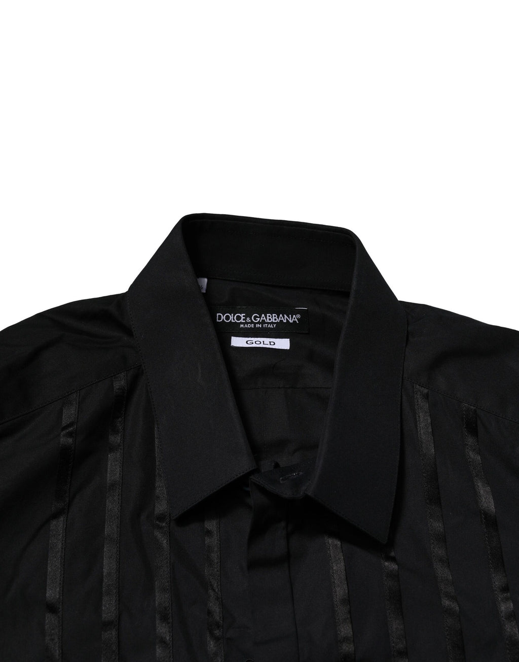 Dolce & Gabbana Black Cotton GOLD Mens Dress Formal Shirt
