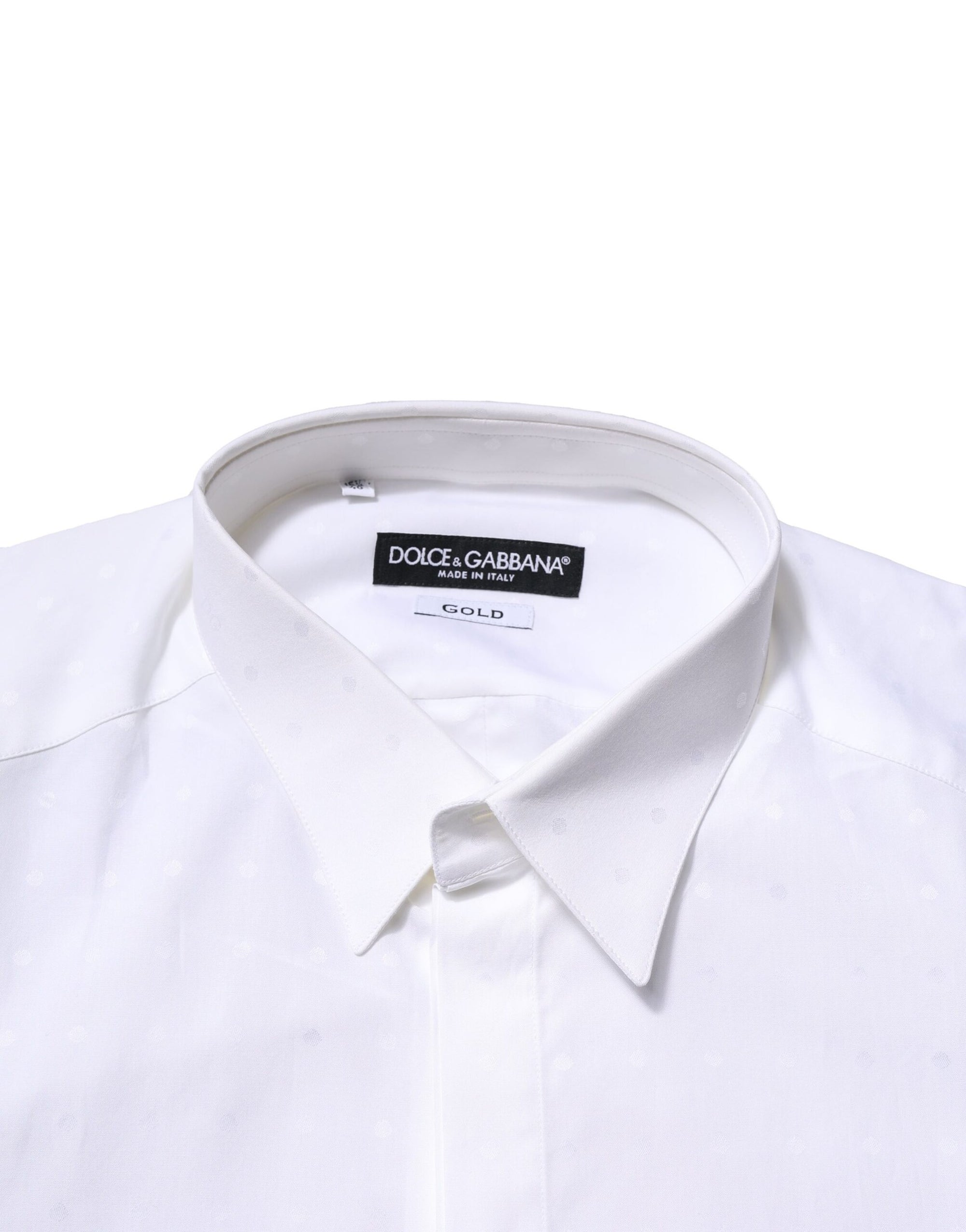 Dolce & Gabbana White Cotton GOLD Long Sleeves Formal Shirt