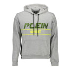 Plein Sport Gray Cotton Men's Hooded Sweater