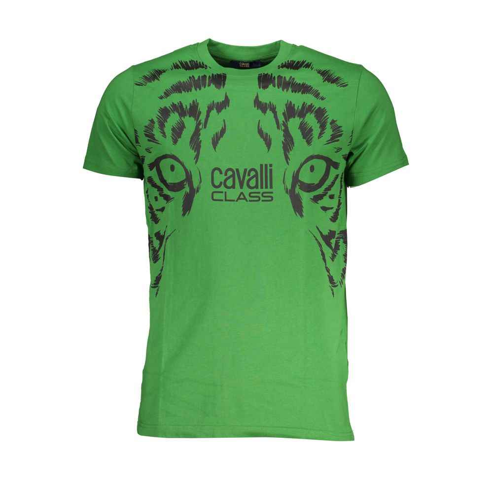 Cavalli Class Green Cotton T-Shirt