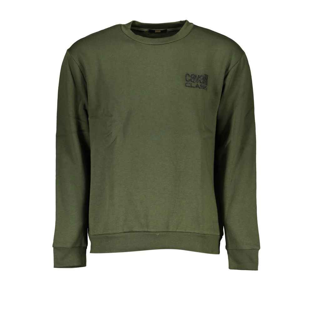 Cavalli Class Green Cotton Men Sweater