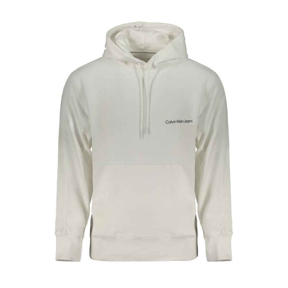 Calvin Klein White Cotton Men Sweater with Hood
