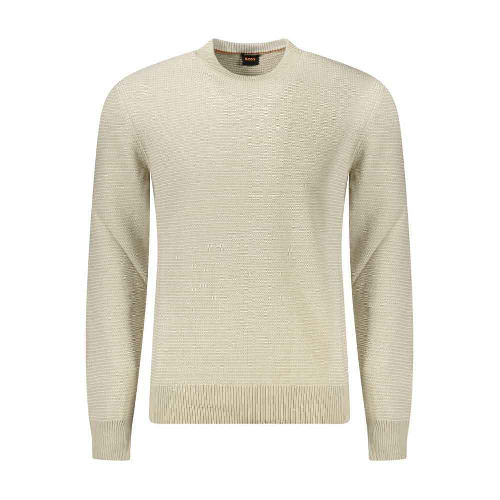 Hugo Boss Beige Cotton Men Sweater