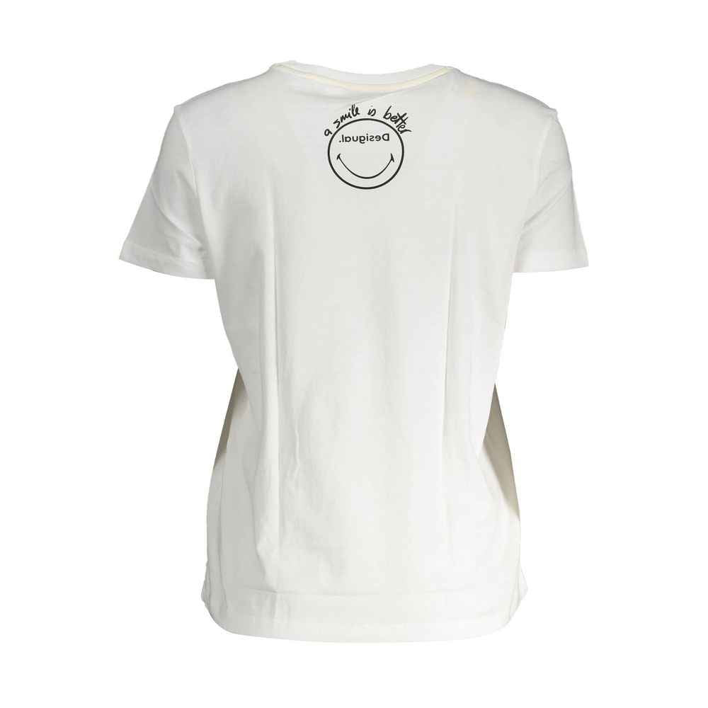 Desigual White Cotton Women T-Shirt