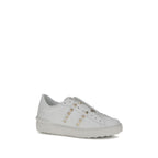 Valentino Garavani White Calf Leather Bos Taurus Low Top Sneakers