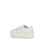 Valentino Garavani White Calf Leather Bos Taurus Platform Sneakers
