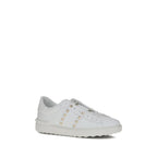 Valentino Garavani White Calf Leather Bos Taurus Low Top Sneakers