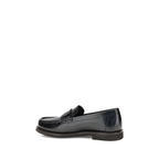 Brunello Cucinelli Black Calf Leather Bos Taurus Slip-On Loafers