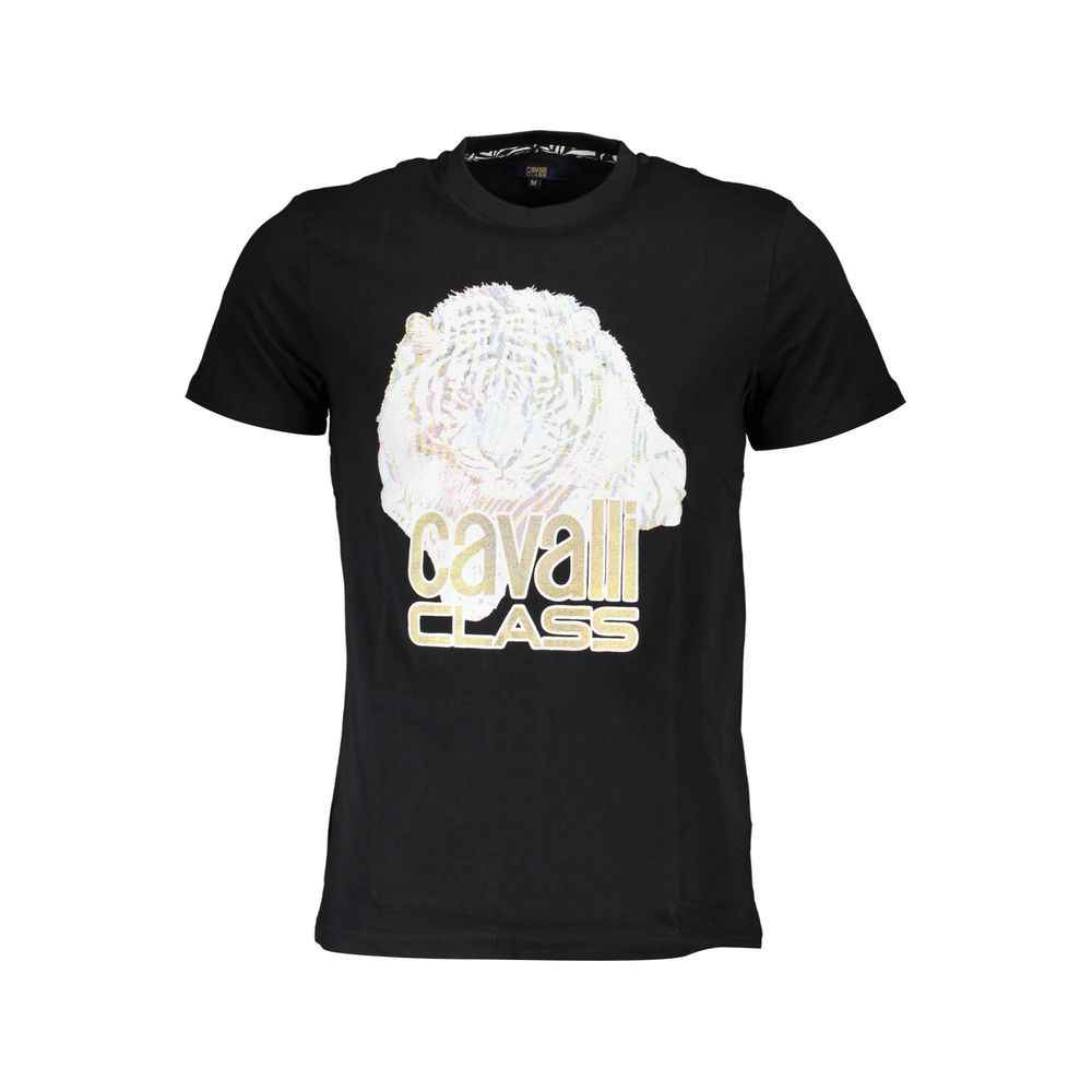 Cavalli Class Black Cotton Men T-Shirt