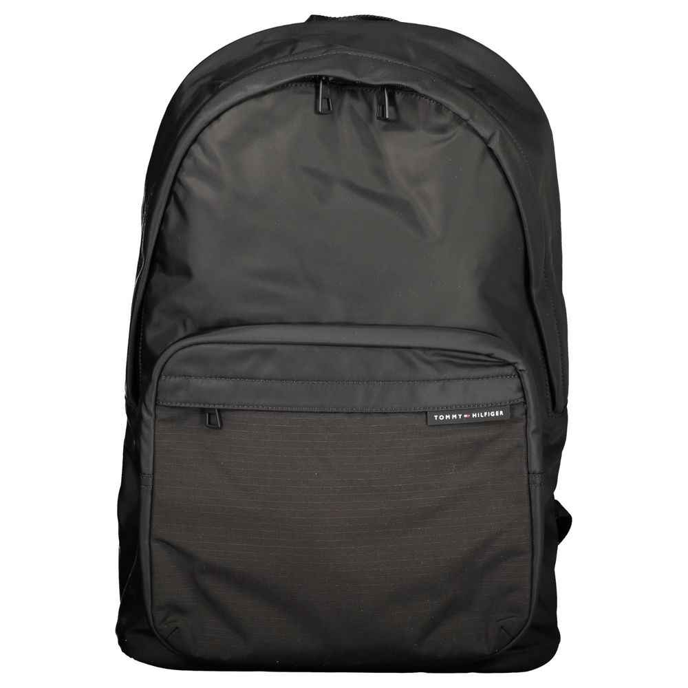 Tommy Hilfiger Black Polyester Men Backpack