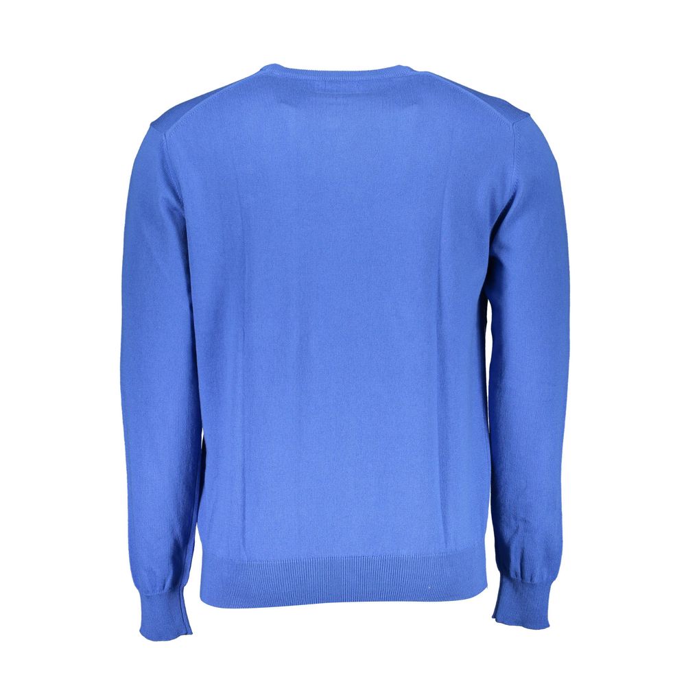 La Martina Blue Cotton Men Sweater