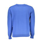 La Martina Blue Cotton Men Sweater