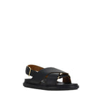 Marni Black Calf Leather Bos Taurus Sandals