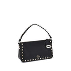 Valentino Garavani Black Calf Leather Bos Taurus Shoulder Bag