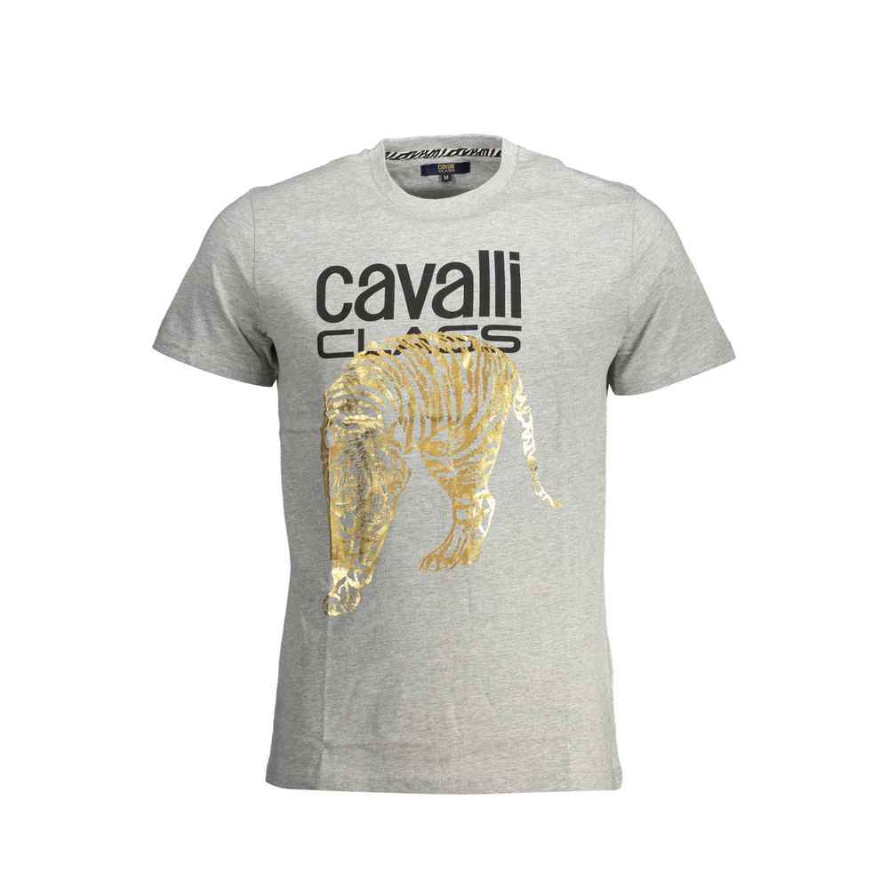 Cavalli Class Brown Cotton Men T-Shirt
