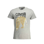 Cavalli Class Brown Cotton Men T-Shirt