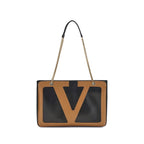 Valentino Garavani Black Calf Leather Bos Taurus Shoulder Bag