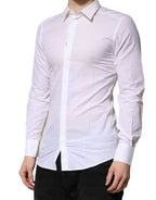 Dolce & Gabbana White Cotton GOLD Long Sleeves Formal Shirt