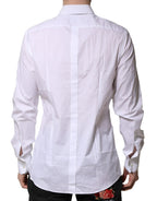 Dolce & Gabbana White Cotton GOLD Long Sleeves Formal Shirt