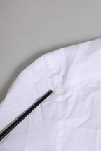 Dolce & Gabbana White Cotton GOLD Long Sleeves Formal Shirt