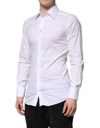 Dolce & Gabbana White Cotton GOLD Long Sleeves Formal Shirt
