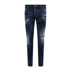 Dsquared² Blue Cotton Men Slim Jean