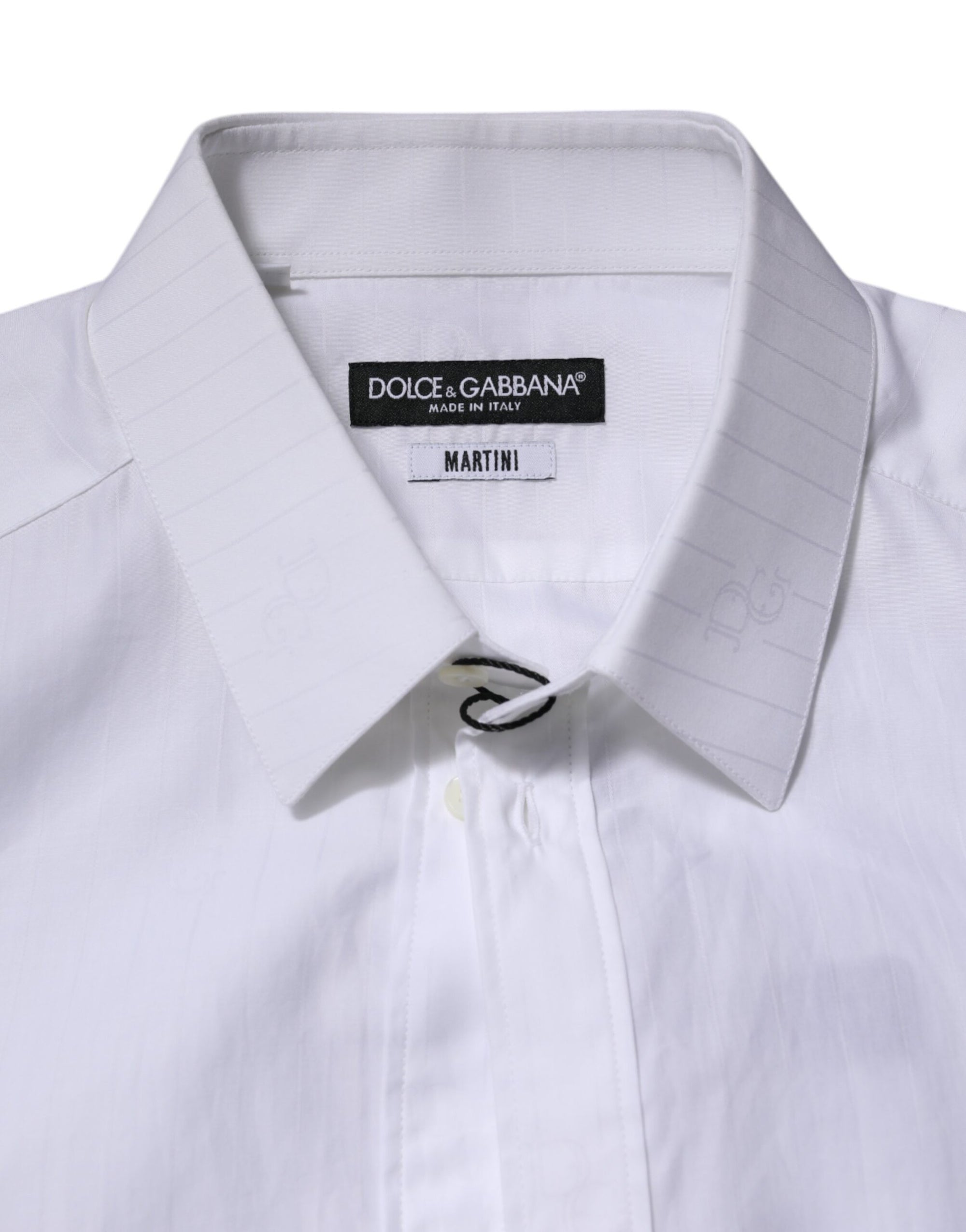 Dolce & Gabbana White Cotton MARTINI Long Sleeve Formal Shirt