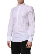 Dolce & Gabbana White Cotton Slim Long Sleeves Formal Shirt