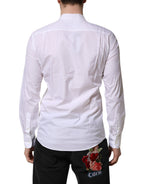 Dolce & Gabbana White Cotton Slim Long Sleeves Formal Shirt
