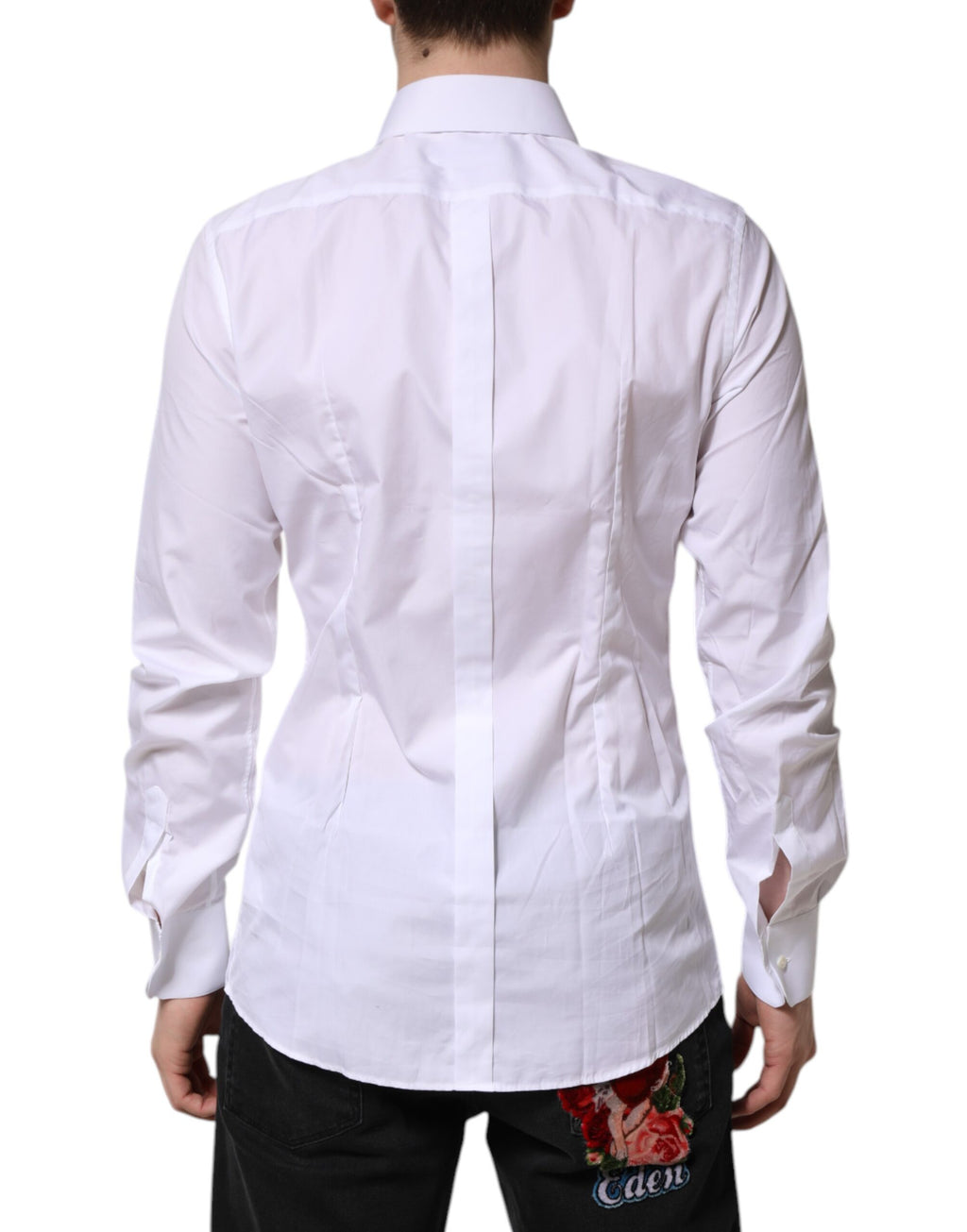 Dolce & Gabbana White GOLD Long Sleeves Dress Formal Shirt